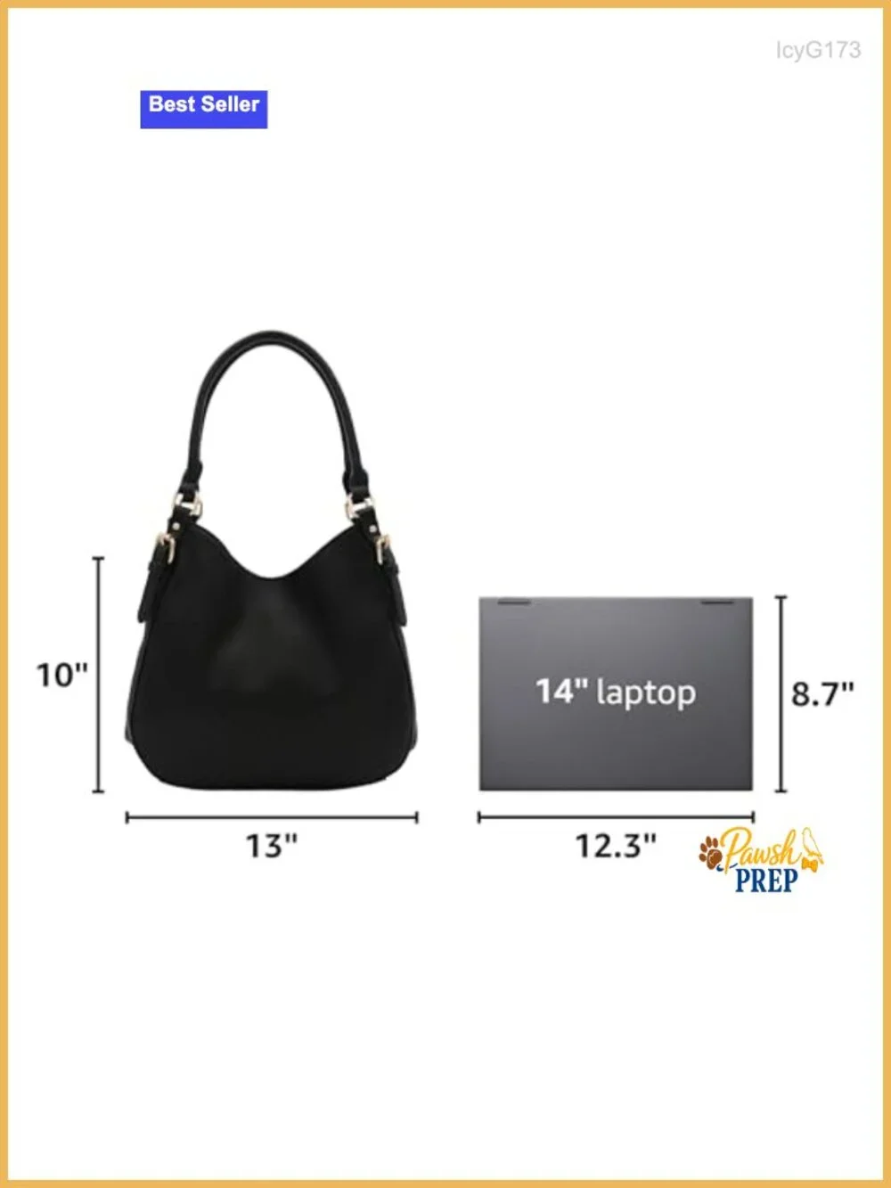 Lightweight Faux Leather 3 Compartment Medium Hobo Bag with Gold Hardware
